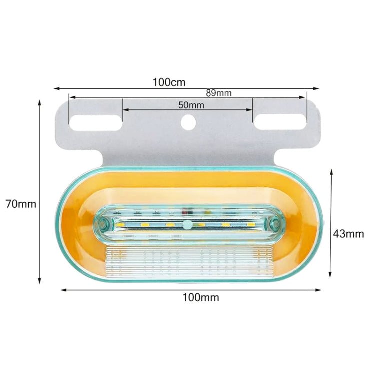 2 PCS 12V 12LED Car Oval Side Lamp, 12V (White Light), 12V (Red Light), 12V (Yellow Light)