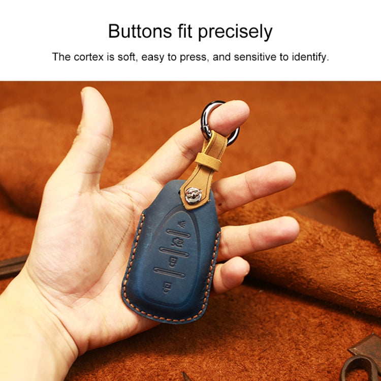 For Chevrolet Car Cowhide Leather Key Protective Cover Key Case, Three Keys Version, For Chevrolet, Three Keys Version