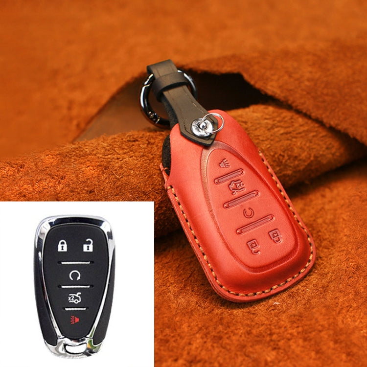 For Chevrolet Car Cowhide Leather Key Protective Cover Key Case, Five Keys Version, For Chevrolet, Five Keys Version, For Chevrolet