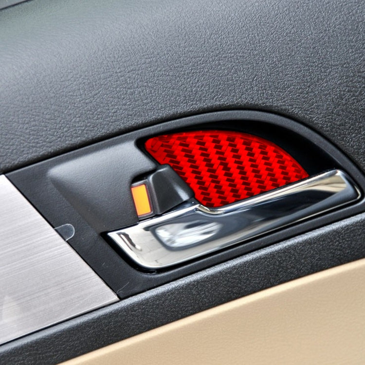 4 PCS Set for Honda CRV 2007-2011 Carbon Fiber Car Inner Door Bowl Patch Decorative Sticker,Left and Right Drive Universal, Car Inner Door Bowl Patch