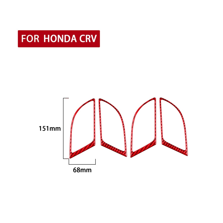 4 PCS Set for Honda CRV 2007-2011 Carbon Fiber Car Inner Handle Frame Decorative Sticker,Left and Right Drive Universal, Inner Handle Frame