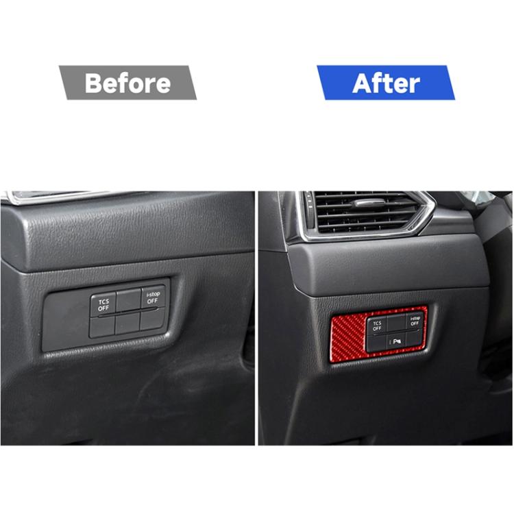 Car Carbon Fiber Headlight Decorative Sticker for Mazda CX-5 2017-2018, Left and Right Drive, Headlight