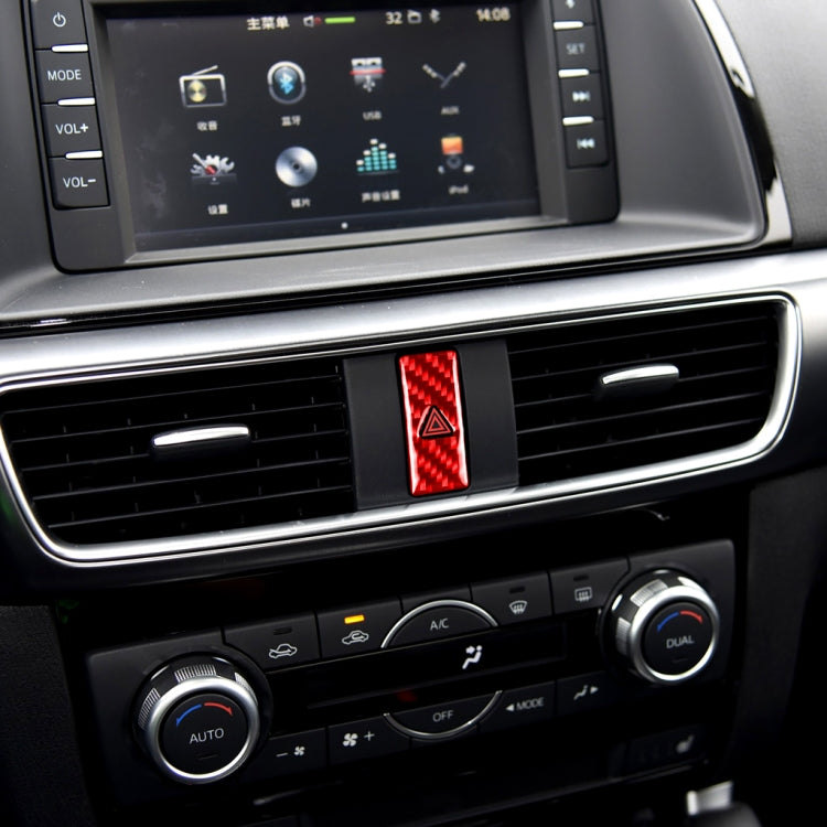 Car Carbon Fiber Warning Light Decorative Sticker for Mazda CX-5 2017-2018, Left and Right Drive, Warning Light