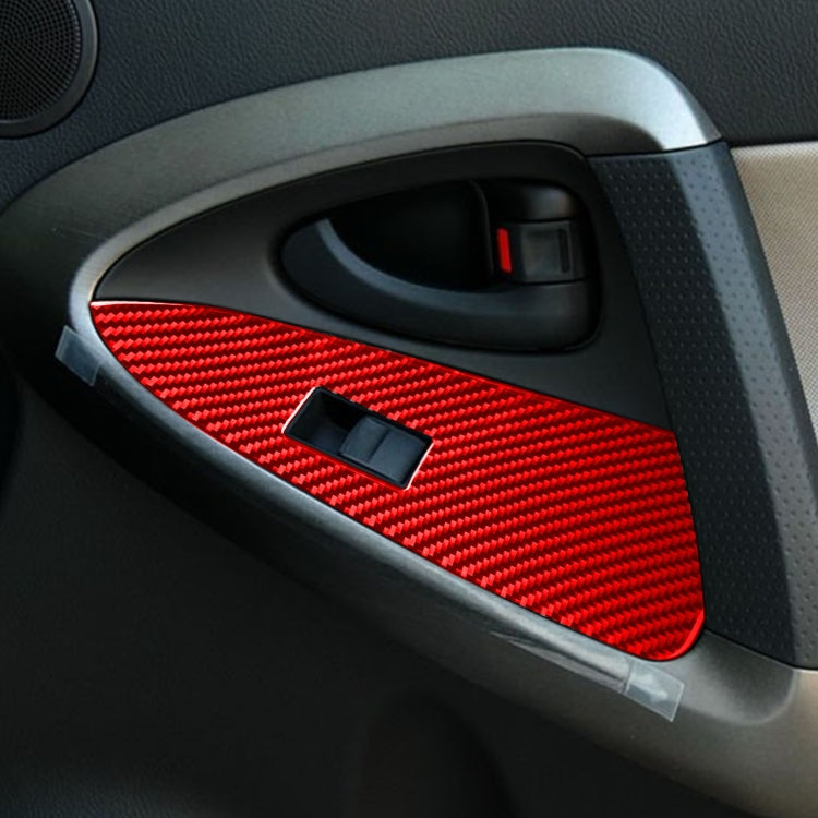 Car Carbon Fiber Window Glass Lift Panel Decorative Sticker for Toyota RAV4 2006-2013, Left Drive, Window Glass Lift Panel, Left Drive