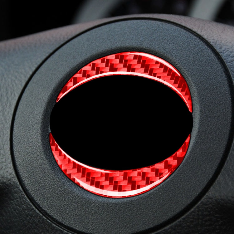Car Carbon Fiber Steering Wheel Logo Decorative Sticker for Toyota RAV4 2006-2013, Left and Right Drive, Steering Wheel Logo