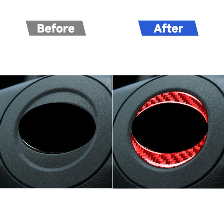 Car Carbon Fiber Steering Wheel Logo Decorative Sticker for Toyota RAV4 2006-2013, Left and Right Drive, Steering Wheel Logo