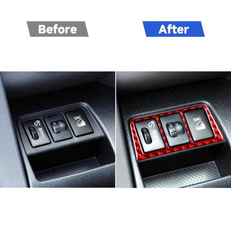 Car Carbon Fiber Headlight Switch Frame Decorative Sticker for Toyota RAV4 2006-2013, Left and Right Drive, Headlight Switch Frame