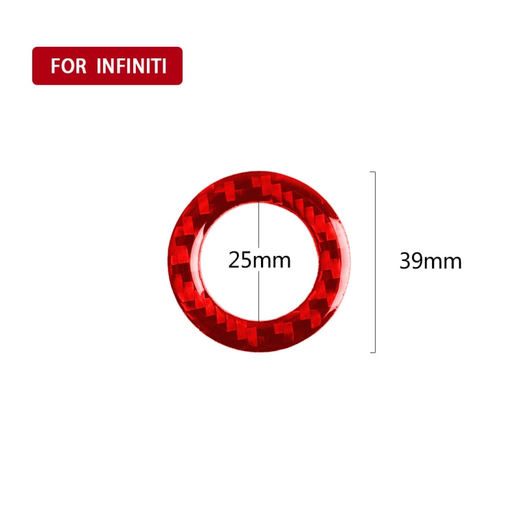 Car Carbon Fiber One-button Start Decorative Sticker for Infiniti Q50 2014-2020 / Q60 / QX60, Left and Right Drive, One-button Start