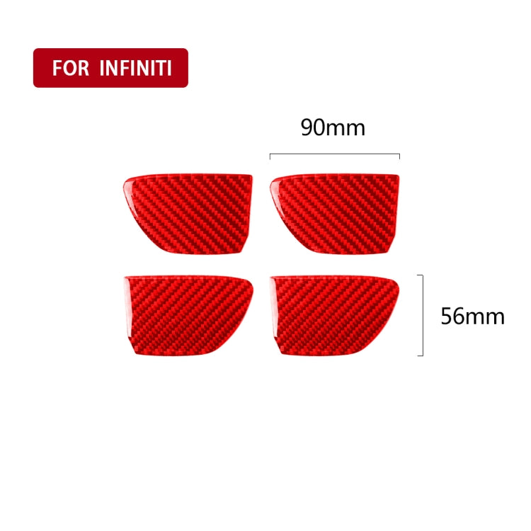 Car Carbon Fiber Inside Door Bowl Decorative Sticker for Infiniti Q50 2014-2020, Left and Right Drive, Inside Door Bowl