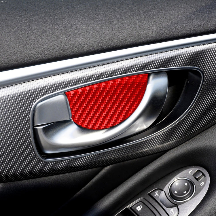 Car Carbon Fiber Inside Door Bowl Decorative Sticker for Infiniti Q50 2014-2020, Left and Right Drive, Inside Door Bowl