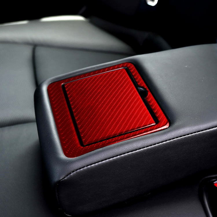 Car Carbon Fiber Rear Water Cup Holder Decorative Sticker for Infiniti Q50 2014-2020, Left and Right Drive, Rear Water Cup Holder