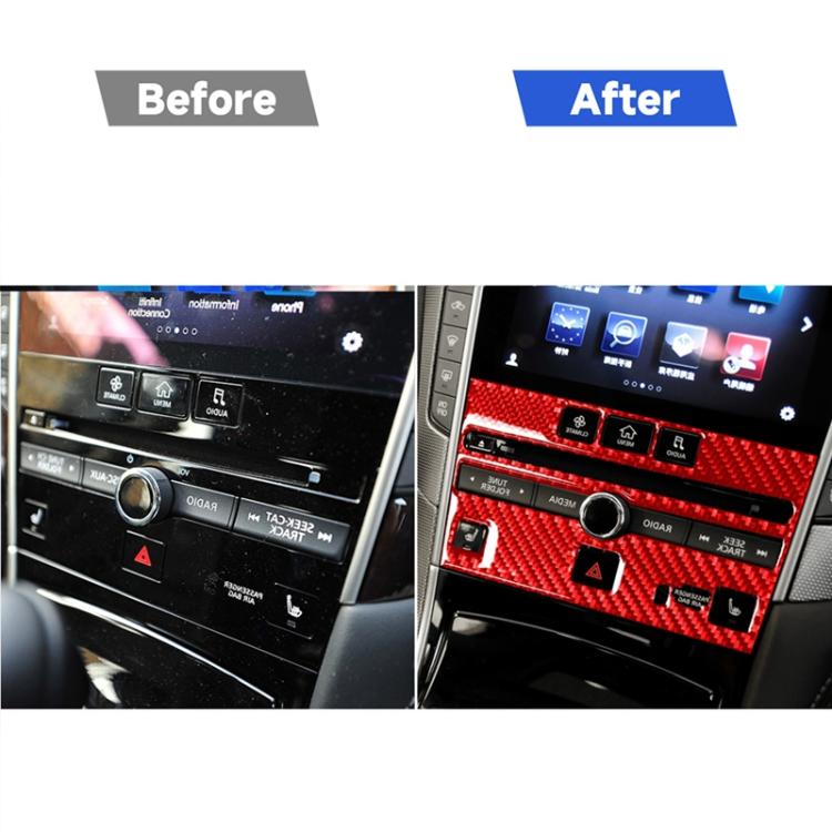 Car Carbon Fiber A Style CD Console Panel Decorative Sticker for Infiniti Q50 2014-2020, Right Drive, A Style CD Console Panel, Right Drive
