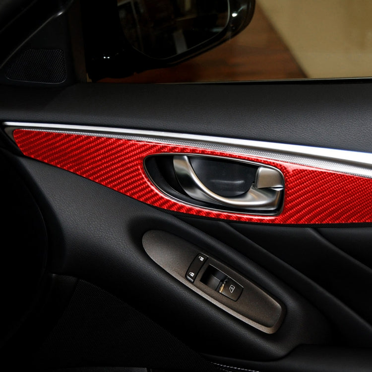 Car Carbon Fiber A Style Door Handle Panel Decorative Sticker for Infiniti Q50 2014-2020, Left and Right Drive, A Style Door Handle Panel