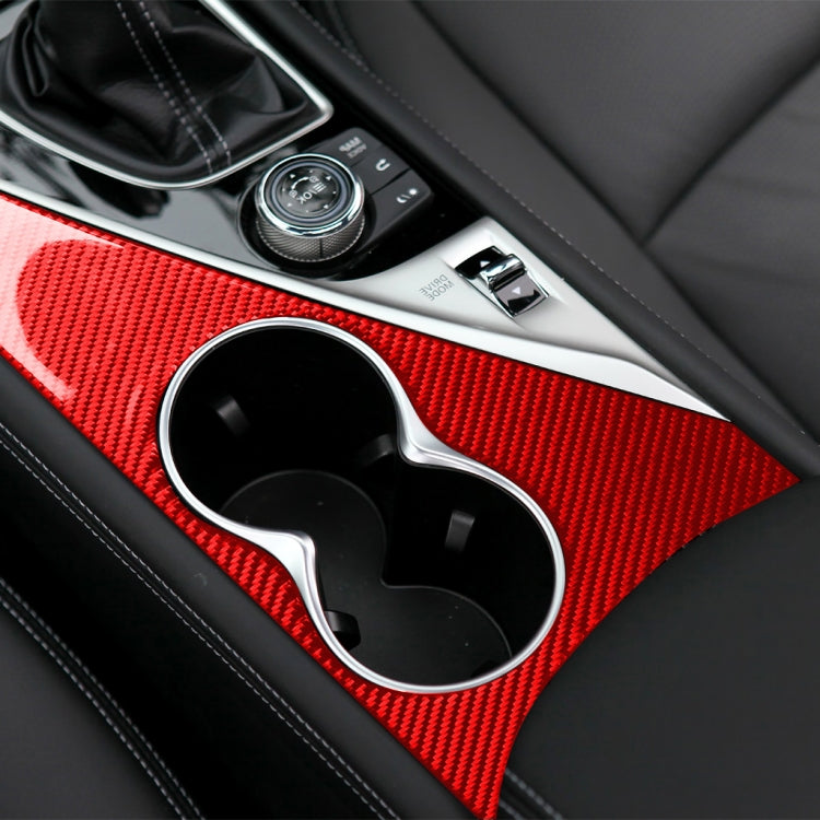 Car Carbon Fiber Water Cup Holder Panel Decorative Sticker for Infiniti Q50 2014-2020, Right Drive, Water Cup Holder Panel, Right Drive