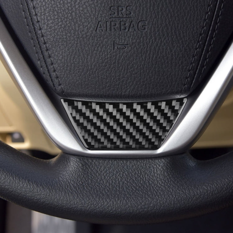 Car Carbon Fiber Steering Wheel Decorative Sticker for Toyota Highlander 2014-2019, Left Drive, Steering Wheel
