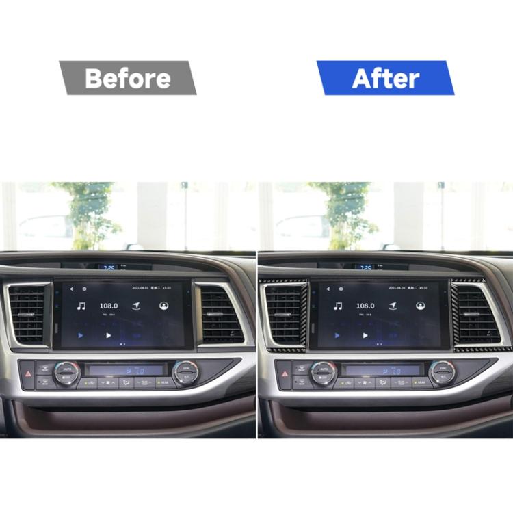 Car Carbon Fiber Central Air Outlet Decorative Sticker for Toyota Highlander 2014-2019, Left Drive, Central Air Outlet
