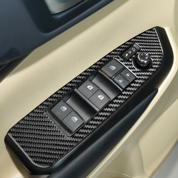 Car Carbon Fiber Window Glass Lift Decorative Sticker for Toyota Highlander 2014-2019, Left Drive, Window Glass Lift
