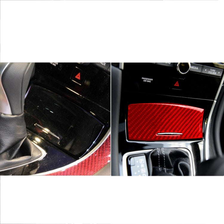 Car Carbon Fiber Gear Panel Ashtray Decorative Sticker for Infiniti Q50 2014-2020, Left and Right Drive, Gear Panel Ashtray