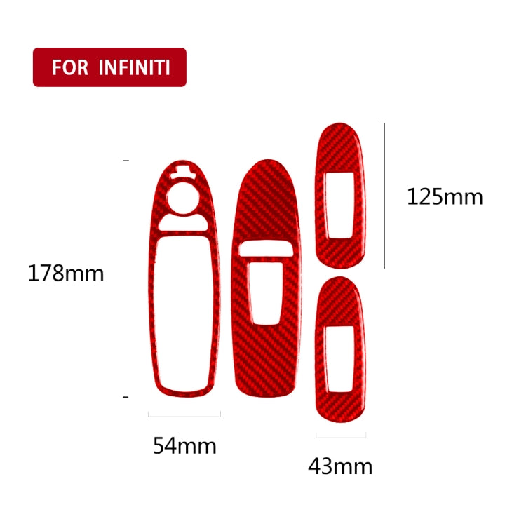 Car Carbon Fiber A Style Window Glass Lift Panel Decorative Sticker for Infiniti Q50 2014-2020, Left Drive, A Style Window Glass Lift, Left Drive