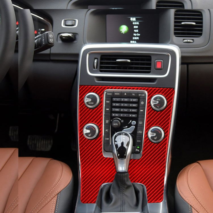 Car Carbon Fiber Central Control Panel Decorative Sticker for Volvo V60 2010-2017, Left Drive, Central Control Panel, Left Drive