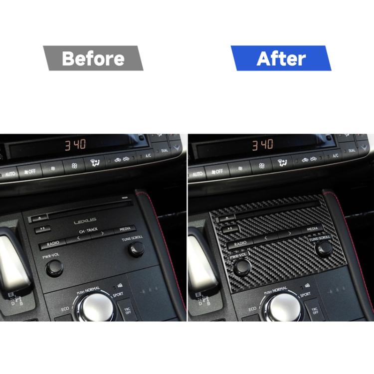 Car Carbon Fiber CD Panel B Decorative Sticker for Lexus CT 2011-2017, Left Drive, CD Panel B, Left Drive