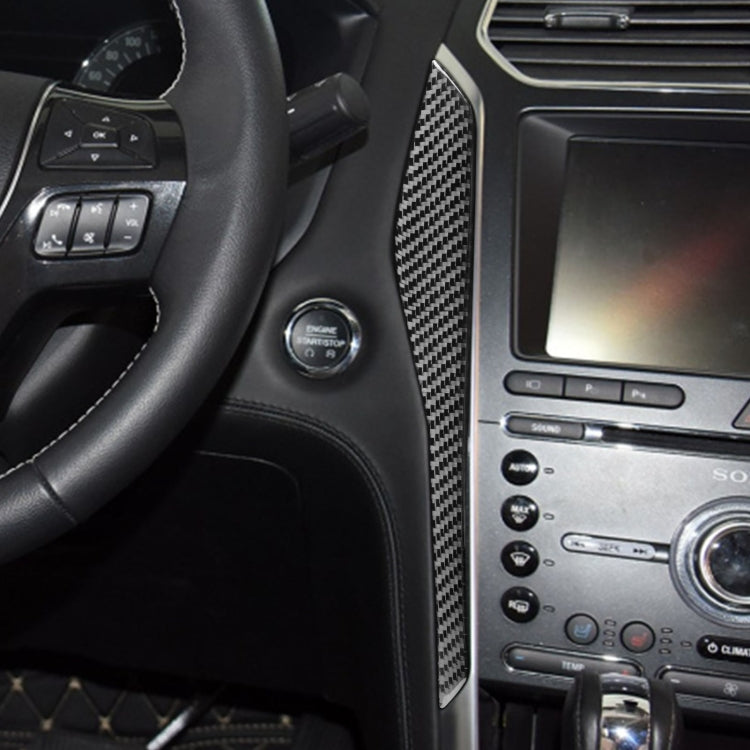 Car Carbon Fiber Central Control Decorative Sticker for Ford Explorer 2013-2019, Left Drive, Central Control
