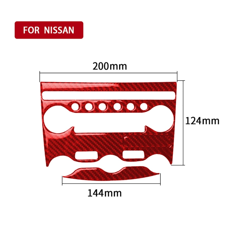 3 in 1 Car Carbon Fiber Air Conditioning Adjustment Panel Decorative Sticker for Nissan 370Z / Z34 2009-, Left and Right Drive Universal, 3 in 1 Air Conditioning Adjustment Panel