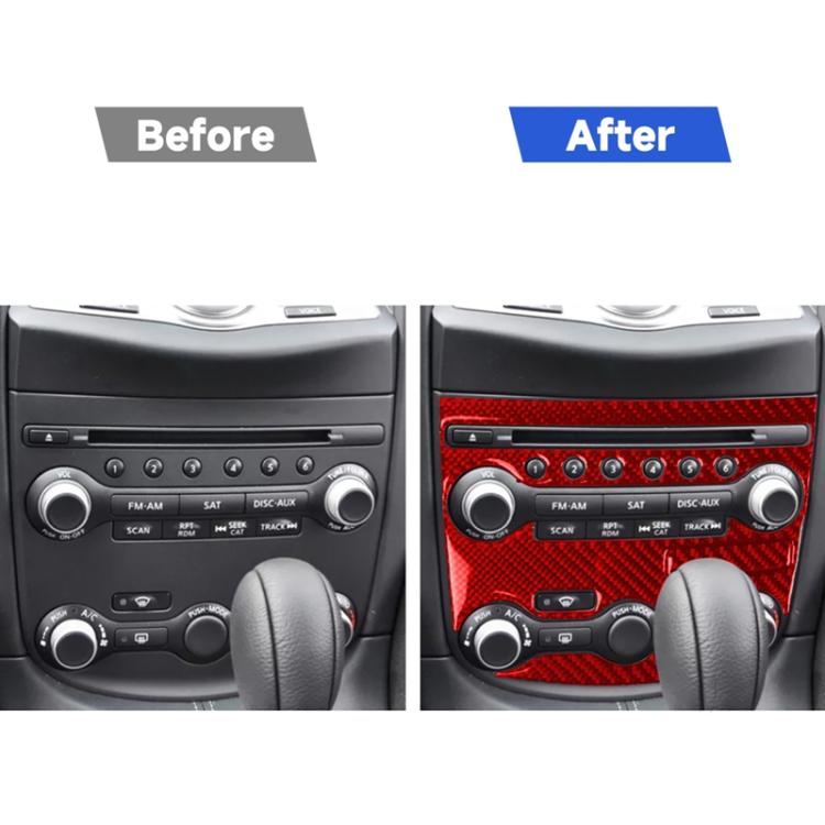 3 in 1 Car Carbon Fiber Air Conditioning Adjustment Panel Decorative Sticker for Nissan 370Z / Z34 2009-, Left and Right Drive Universal, 3 in 1 Air Conditioning Adjustment Panel