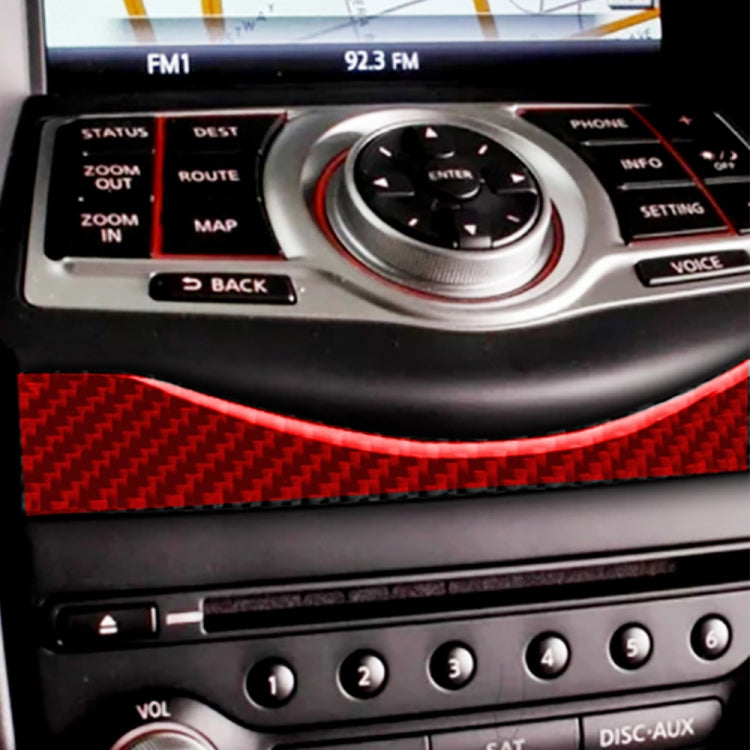Car Carbon Fiber Multimedia Navigation Button Decorative Strip for Nissan 370Z / Z34 2009-, Left and Right Drive Universal, Multimedia Navigation Button Strip