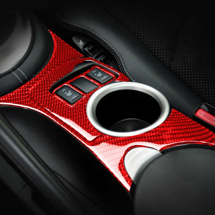 3 in 1 Car Carbon Fiber Center Console Water Cup Holder Panel Decorative Sticker for Nissan 370Z / Z34 2009-, Left and Right Drive Universal, Center Console Water Cup Holder Panel D