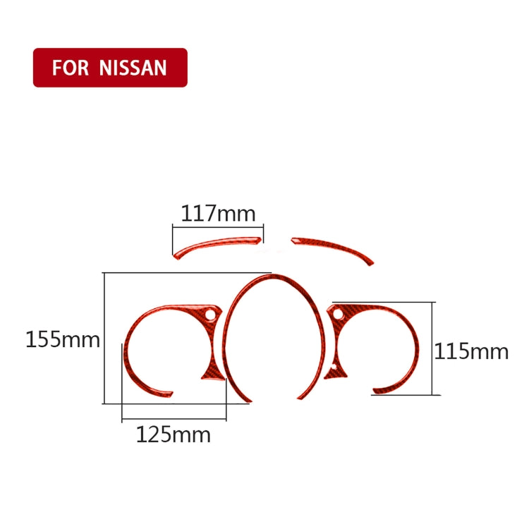 5 in 1 Car Carbon Fiber Speed Dashboard Decorative Sticker for Nissan 370Z / Z34 2009-, Left and Right Drive Universal, 5 in 1 Speed Dashboard