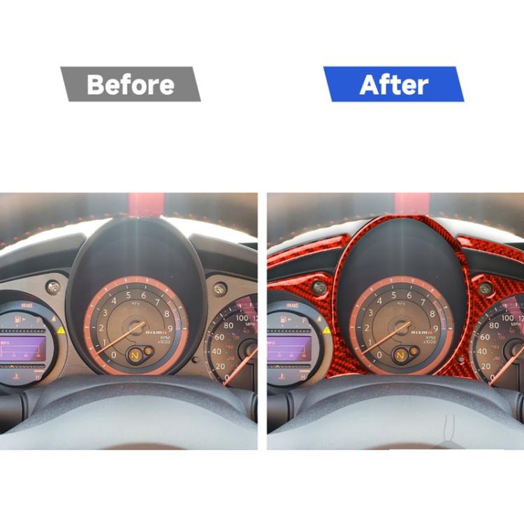 5 in 1 Car Carbon Fiber Speed Dashboard Decorative Sticker for Nissan 370Z / Z34 2009-, Left and Right Drive Universal, 5 in 1 Speed Dashboard