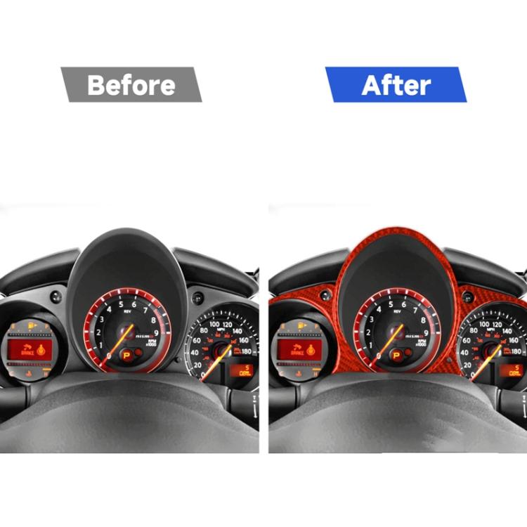 Car Carbon Fiber Speed Dashboard Decorative Sticker for Nissan 370Z / Z34 2009-, Left and Right Drive Universal, Speed Dashboard