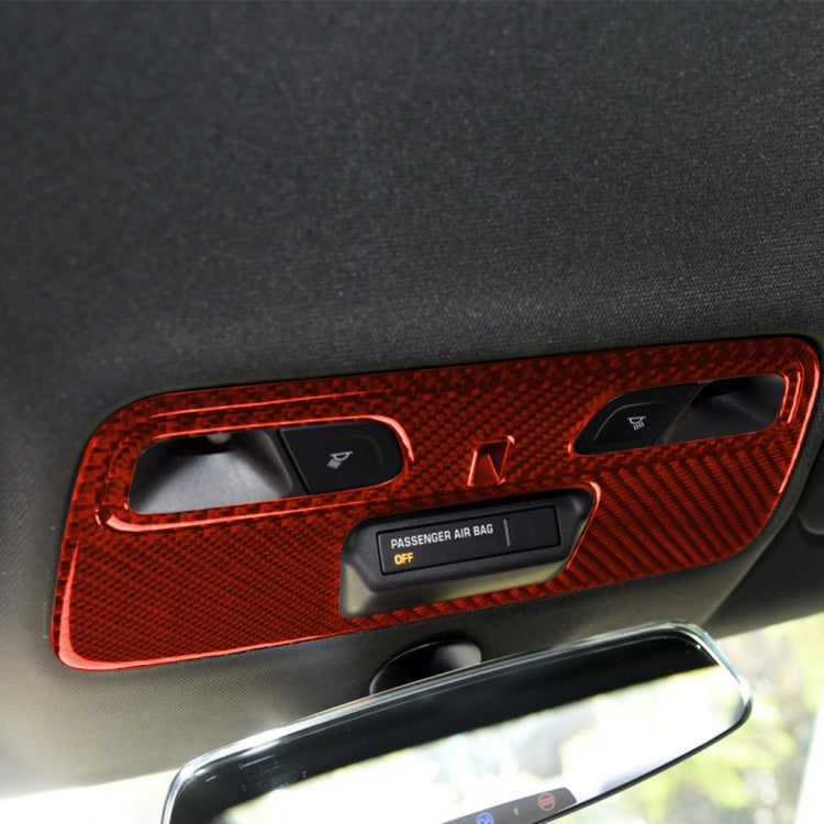 Car Carbon Fiber Dome Light Panel Decorative Sticker for Chevrolet Camaro 2016, Left and Right Drive Universal, Dome Light Panel