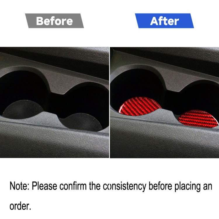 Car Carbon Fiber Water Cup Holder Mat Decorative Sticker for Chevrolet Camaro 2016-2019, Left and Right Drive Universal, Water Cup Holder Mat