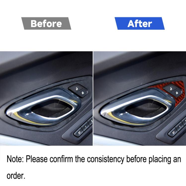 Car Carbon Fiber Inside Door Lock Decorative Sticker for Chevrolet Camaro 2017-2019, Left and Right Drive Universal, Inside Door Lock