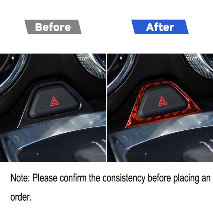 Car Carbon Fiber Warning Light Decorative Sticker for Chevrolet Camaro 2017-2019, Left and Right Drive Universal, Warning Light