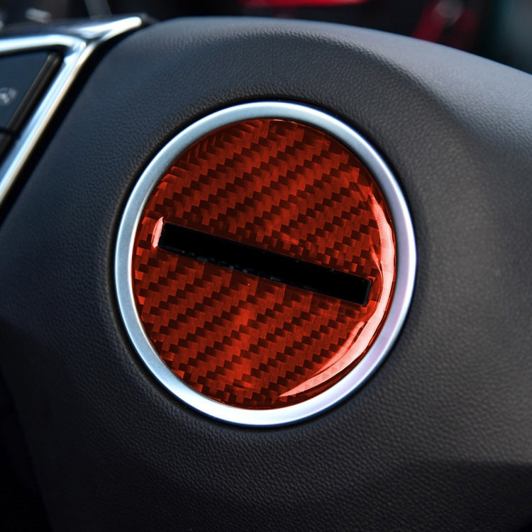Car Carbon Fiber Steering Wheel Logo Decorative Sticker for Chevrolet Camaro 2017-2019, Left and Right Drive Universal, Steering Wheel Logo