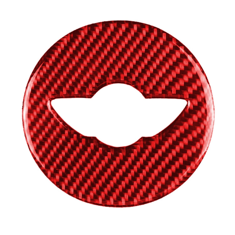 Car Carbon Fiber Steering Wheel Logo Decorative Sticker for BMW Mini R55 R56 Countryman R60 Paceman R61 2007-2013, Left and Right Drive Universal, Steering Wheel Logo R