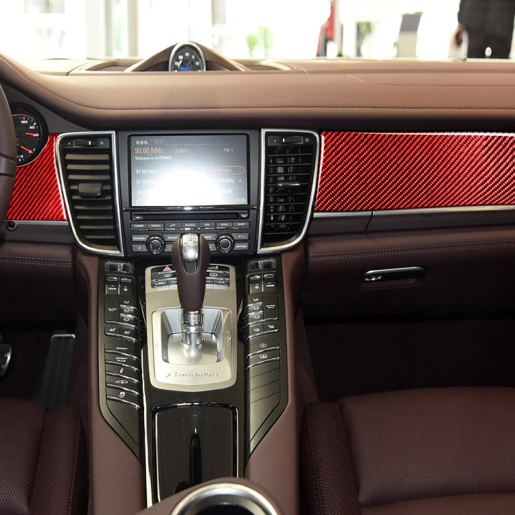 Car Carbon Fiber Central Control Instrument Decorative Sticker for Porsche Panamera, Left Drive, Central Control Instrument