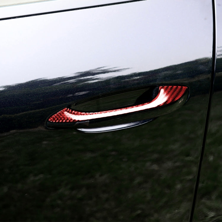 Car Carbon Fiber Outside Door Handle Decorative Sticker for Porsche Macan 2014-2021, Left and Right Drive Universal, Outside Door Handle