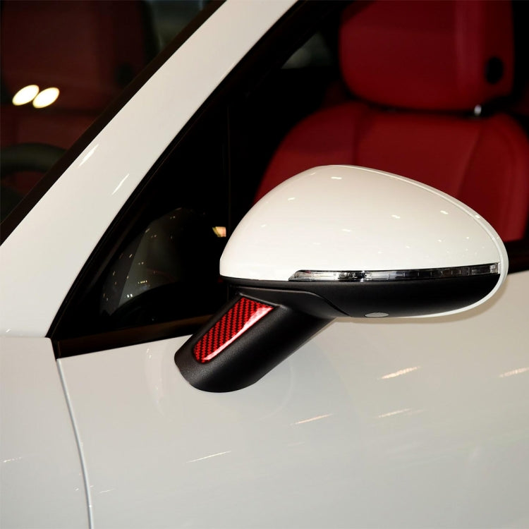Car Carbon Fiber Rearview Mirror Decorative Sticker for Porsche Macan 2014-2021, Left and Right Drive Universal, Rearview Mirror