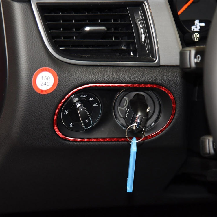 Car Carbon Fiber Headlight Switch Panel Decorative Sticker for Porsche Macan 2014-2021, Left and Right Drive Universal, Headlight Switch Panel