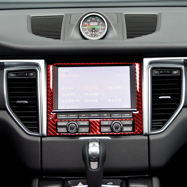 Car Carbon Fiber Navigation Panel Decorative Sticker for Porsche Macan 2014-2018, Left and Right Drive Universal, Navigation Panel