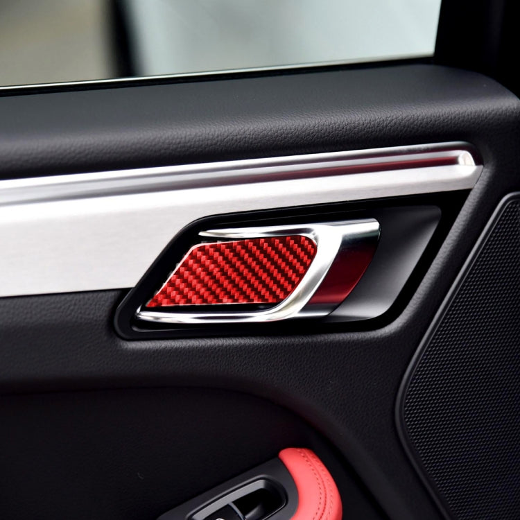 Car Carbon Fiber Inner Door Bowl Panel Decorative Sticker for Porsche Macan 2014-2021, Left and Right Drive Universal, Inner Door Bowl Panel