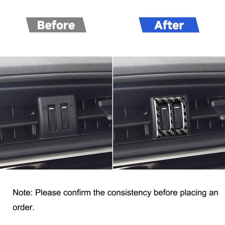 Car Carbon Fiber Central Air Outlet Switch Decorative Sticker for Toyota Corolla / Levin 2014-2018, Left and Right Drive Universal, Central Air Outlet Switch