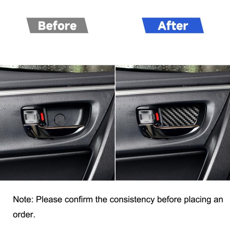 Car Carbon Fiber Inner Door Bowl Decorative Sticker for Toyota Corolla / Levin 2014-2018, Left and Right Drive Universal, Inner Door Bowl