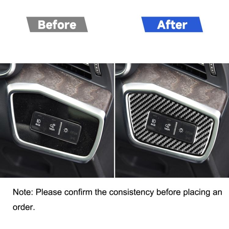 Car Carbon Fiber Headlight Switch Decorative Sticker for Audi A6L / A7 2019-, Right Drive, Headlight Switch, Right Drive