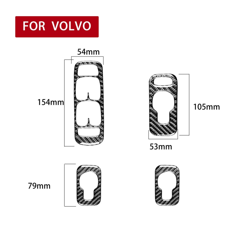 4 in 1 Car Carbon Fiber Door Set A Decorative Sticker for Volvo XC90 2003-2014, Left Drive, Door Set A, Left Drive