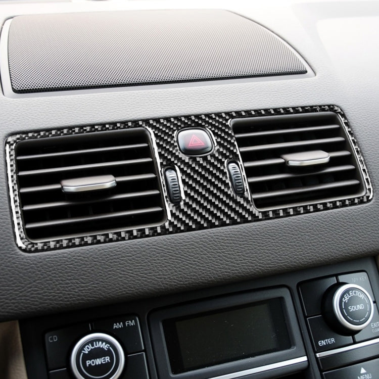 Car Carbon Fiber Central Air Outlet Decorative Sticker for Volvo XC90 2003-2014, Left and Right Drive Universal, Central Air Outlet